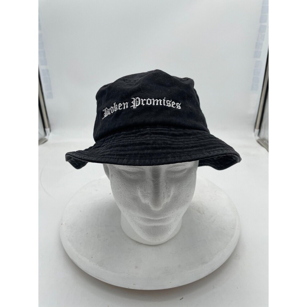 Broken Promises Co. Script Skateboard Bucket Hat, Black, 100% Cotton,One Size